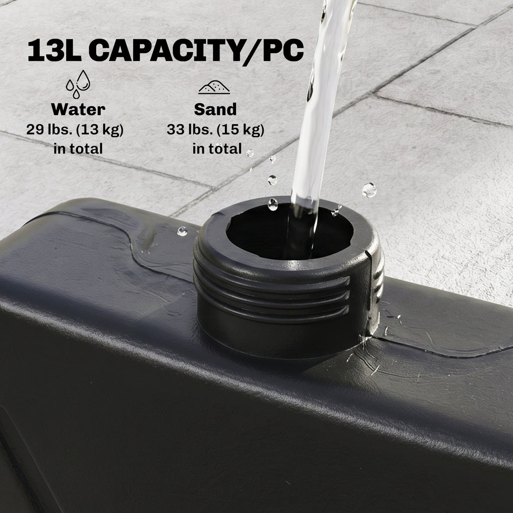 Set of 4 Umbrella Base Weights Outdoor Parasol Holder for Cross Base Portable