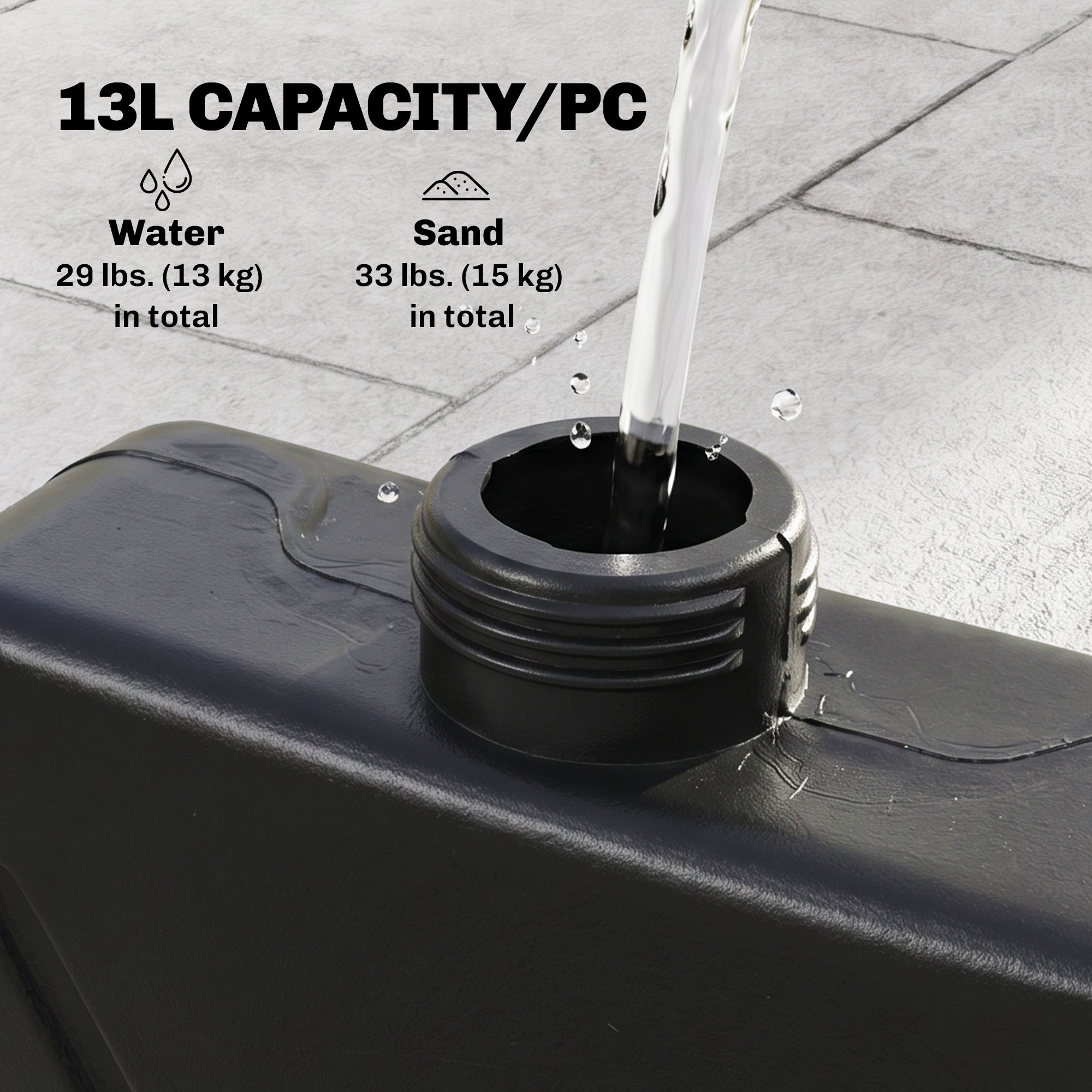Set of 4 Umbrella Base Weights Outdoor Parasol Holder for Cross Base Portable