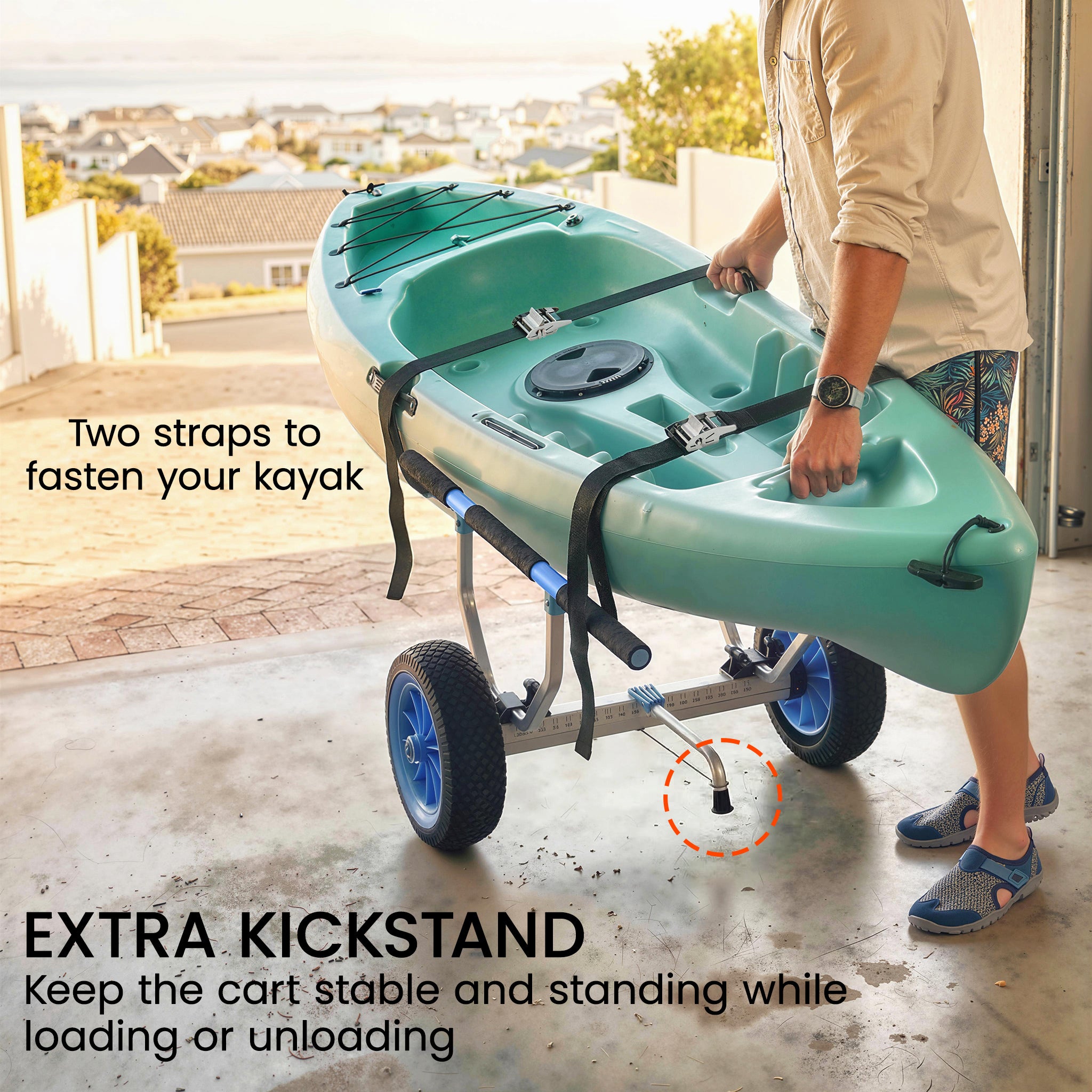 Soozier Kayak Cart Dolly Kayak Cart with Adjustable Width, Sky Blue