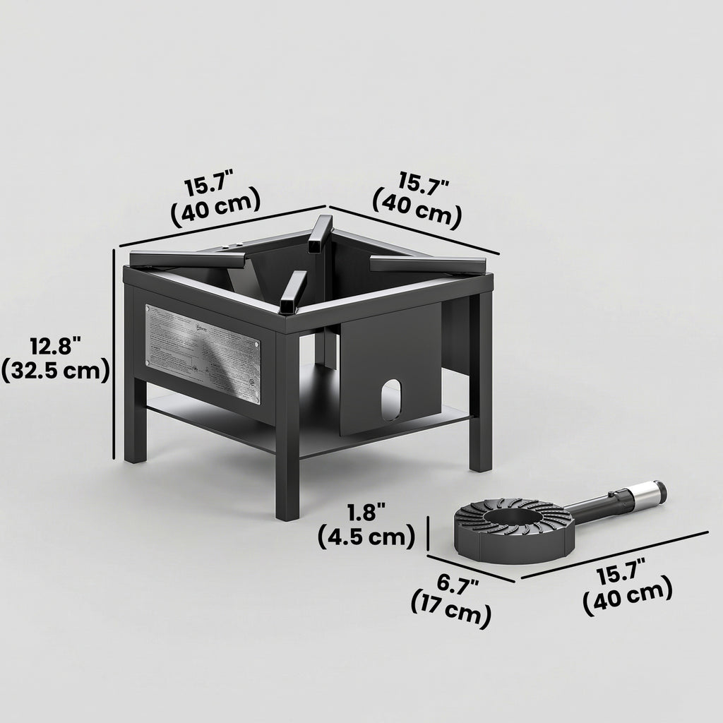 Camping Stove, 65000 BTU High Pressure Propane Stove Outdoor Burner with Detachable Burner, Black