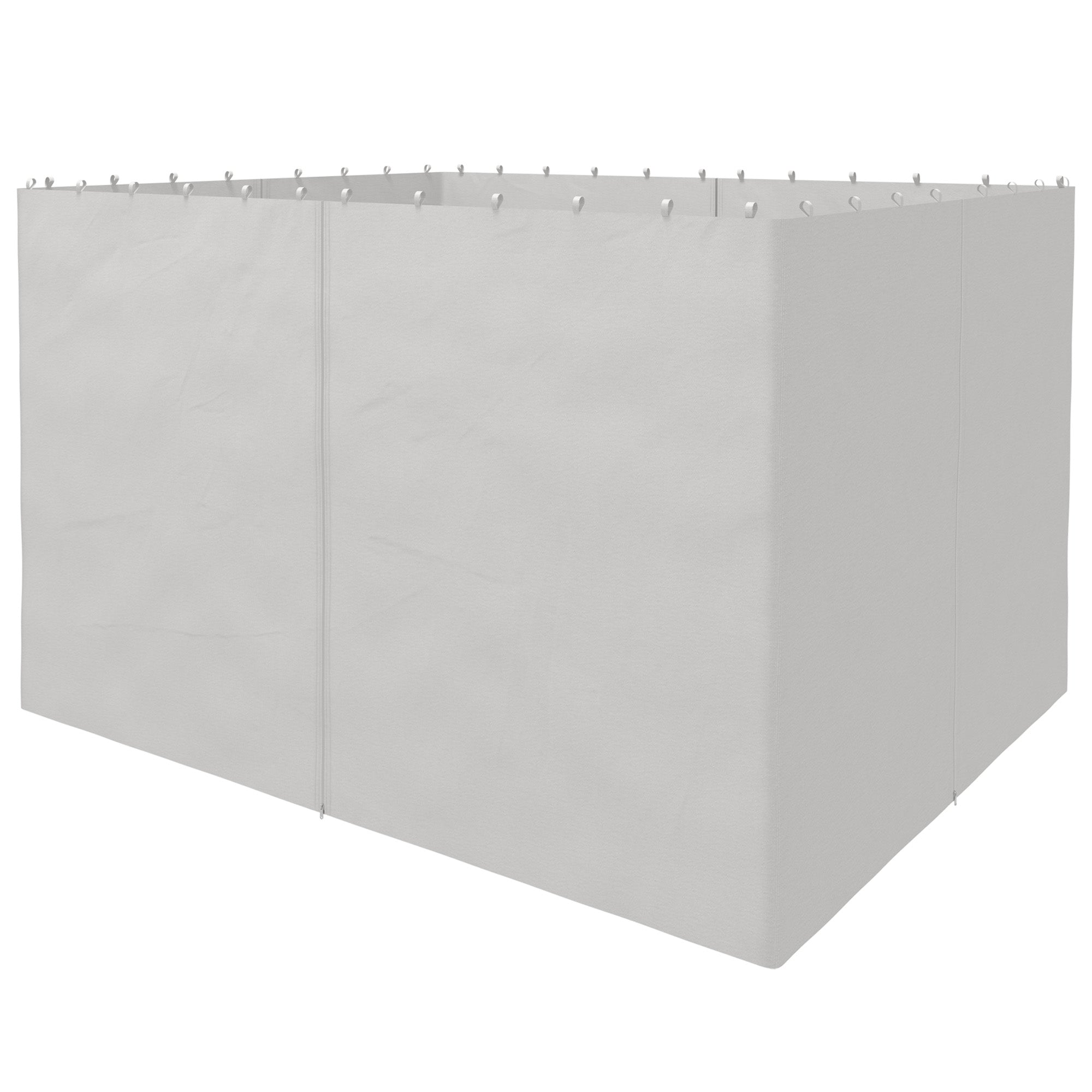 Gazebo Curtains, 10' x 12' Universal Replacement Privacy Curtain, 4-Panels Sidewall with Hooks/C-Rings, Light Grey