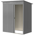 5.2' x 3.5' Outdoor Storage Shed, Easy to Assemble Metal Garden Shed, for Backyard, Lawn, Patio, Light Grey