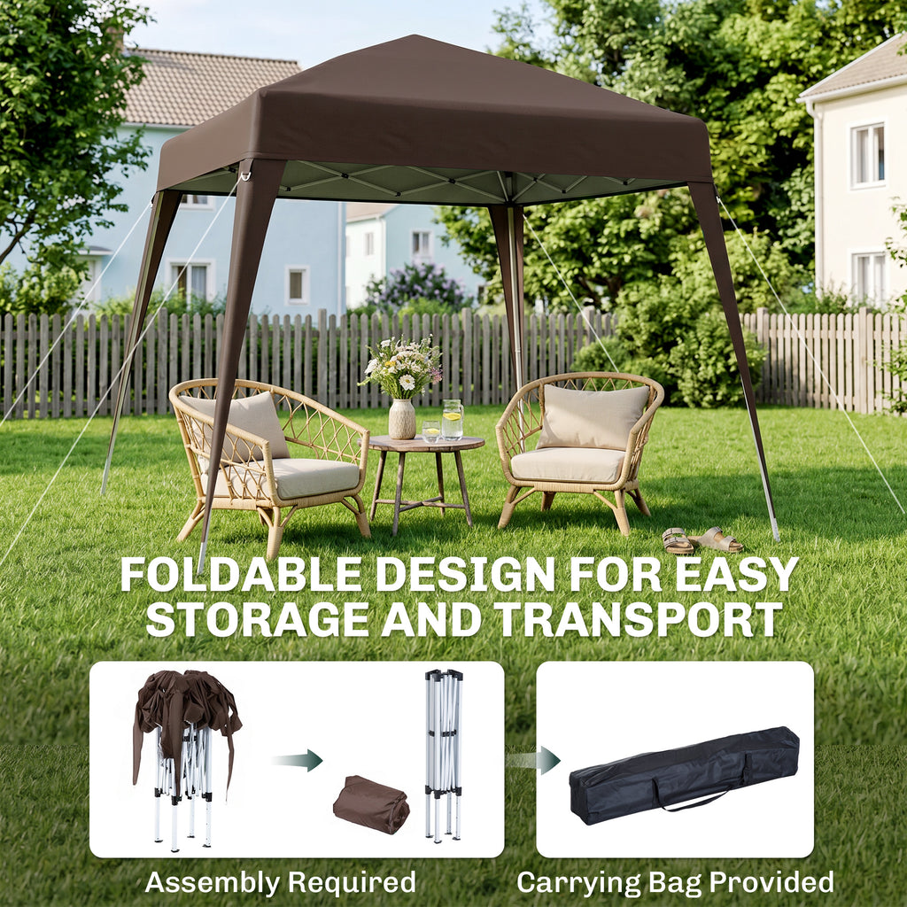 8' x 8' Pop Up Canopy, Outdoor Folding Tent, Portable Party Tent with Carrying Bag for Camping, Party, Picnic, Coffee