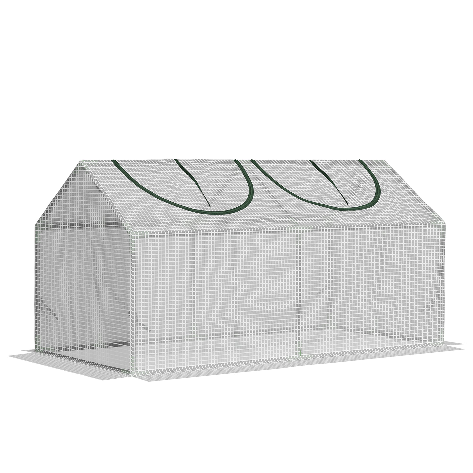 47" x 24" x 24" Portable Mini Tunnel Greenhouse Garden Planting Outdoor Flower Warm House Box with 2 Windows Steel Frame PE Cover, White