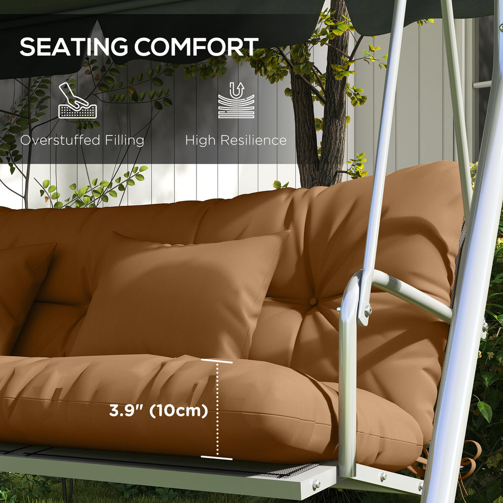 4-Piece Back and Seat Cushion Pillows Replacement and Pillows, Patio Chair Cushions Set with Ties, Tan