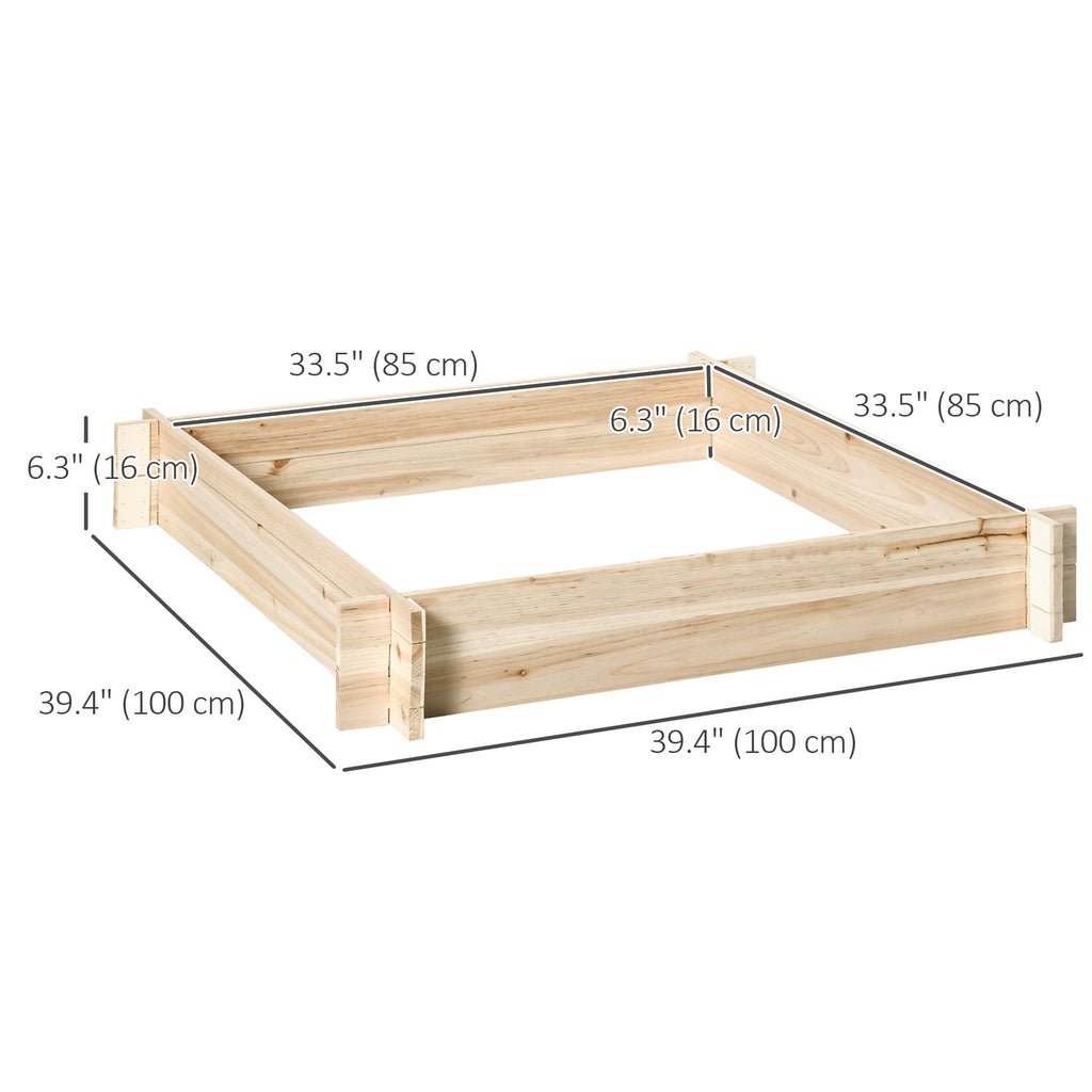 39'' x 39'' Screwless Raised Garden Bed, Wooden Planter Box, Easy DIY Herb Garden for Vegetable Flower Herb Outdoor Lawn Yard Patio
