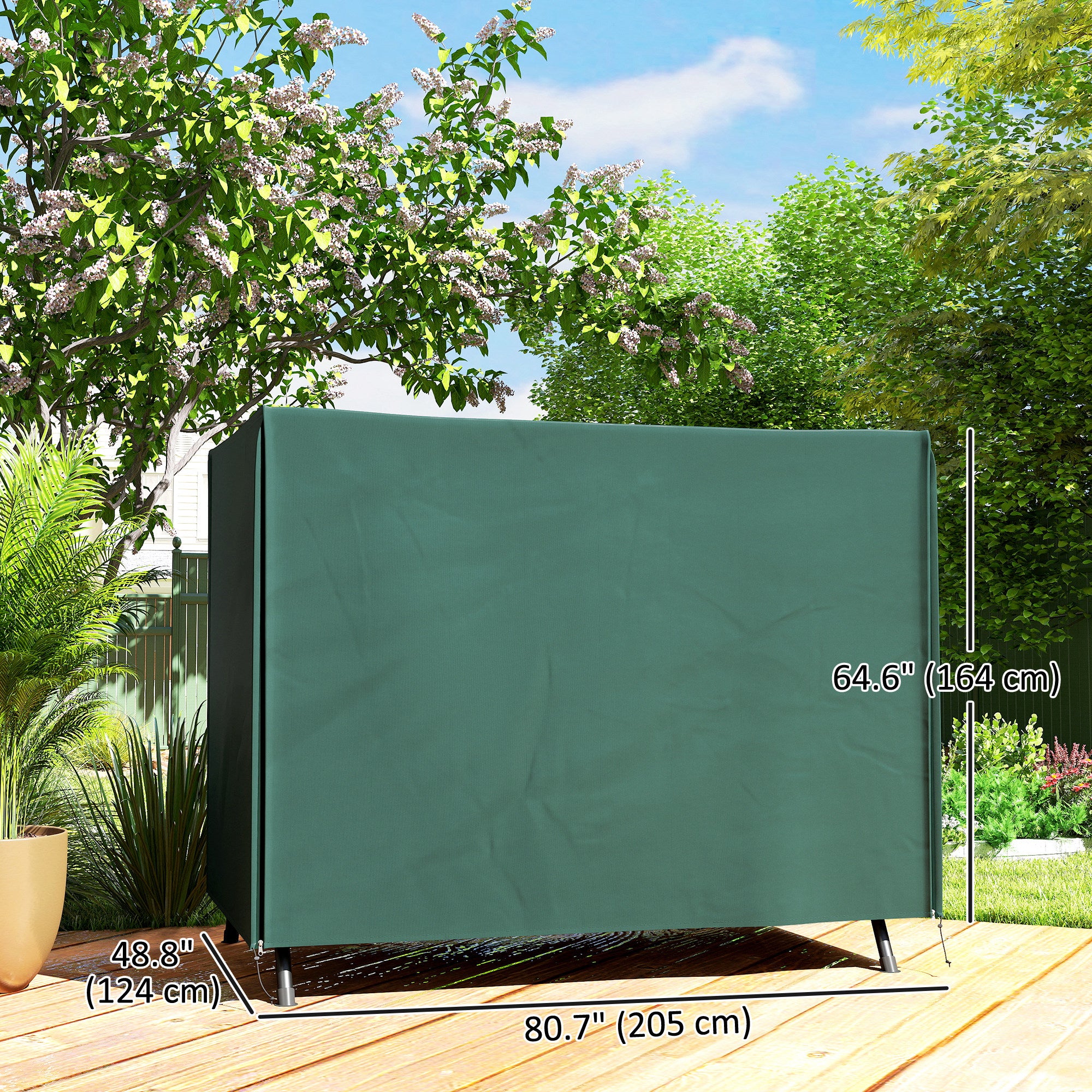 3-Seater Patio Swing Cover, Outdoor Garden Furniture Protection Hammock Glider Cover, 81" x 49" x 65", Dark Green