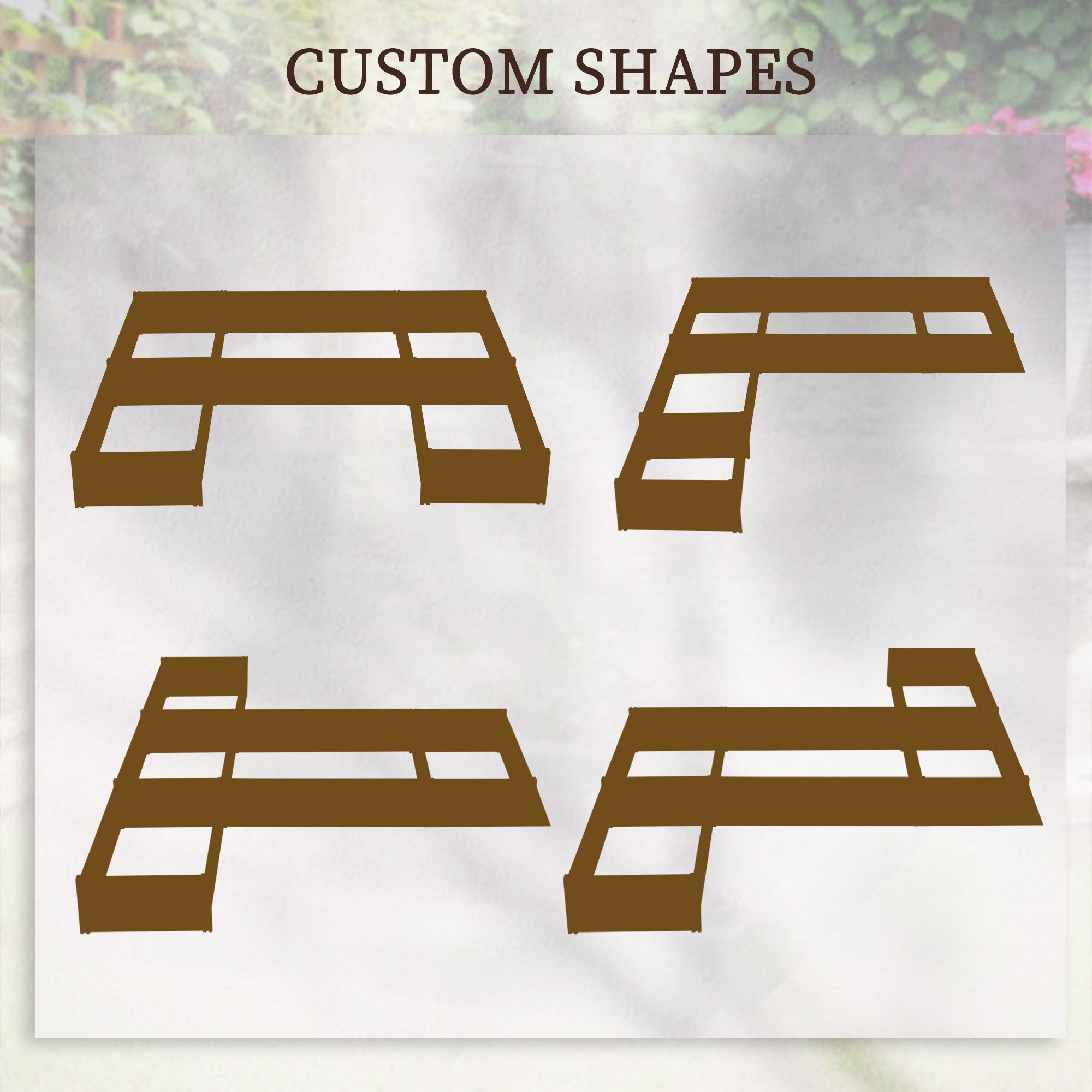 DIY 5-box Garden Planter with Open Bottom for Outdoor Plants, Vegetables, Flowers, Herbs, Brown