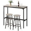 3-Piece Counter Height Bar Table and Chairs, Dining Table and Chairs Set for 2, Pub Table and Chairs