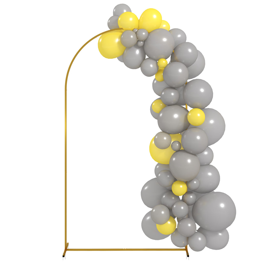 7FT x 4FT Gold Wedding Arch with U-shaped stakes for Birthday Parties, Bridal Showers, Graduation, and Ceremony