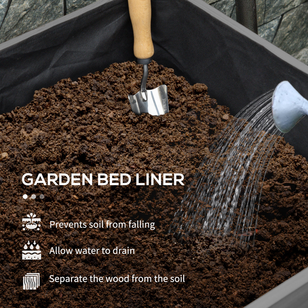 Wooden Raised Garden Bed Planter, Large Elevated Planter Box with Legs, Bed Liner and Drain Holes, Grey