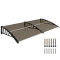 Window Awning Door Canopy, Polycarbonate Front Door Outdoor Patio Cover, Sun Shelter, Hollow Sheet for UV, Rain, Snow and Sunlight Protection, Brown, 80" x 40"