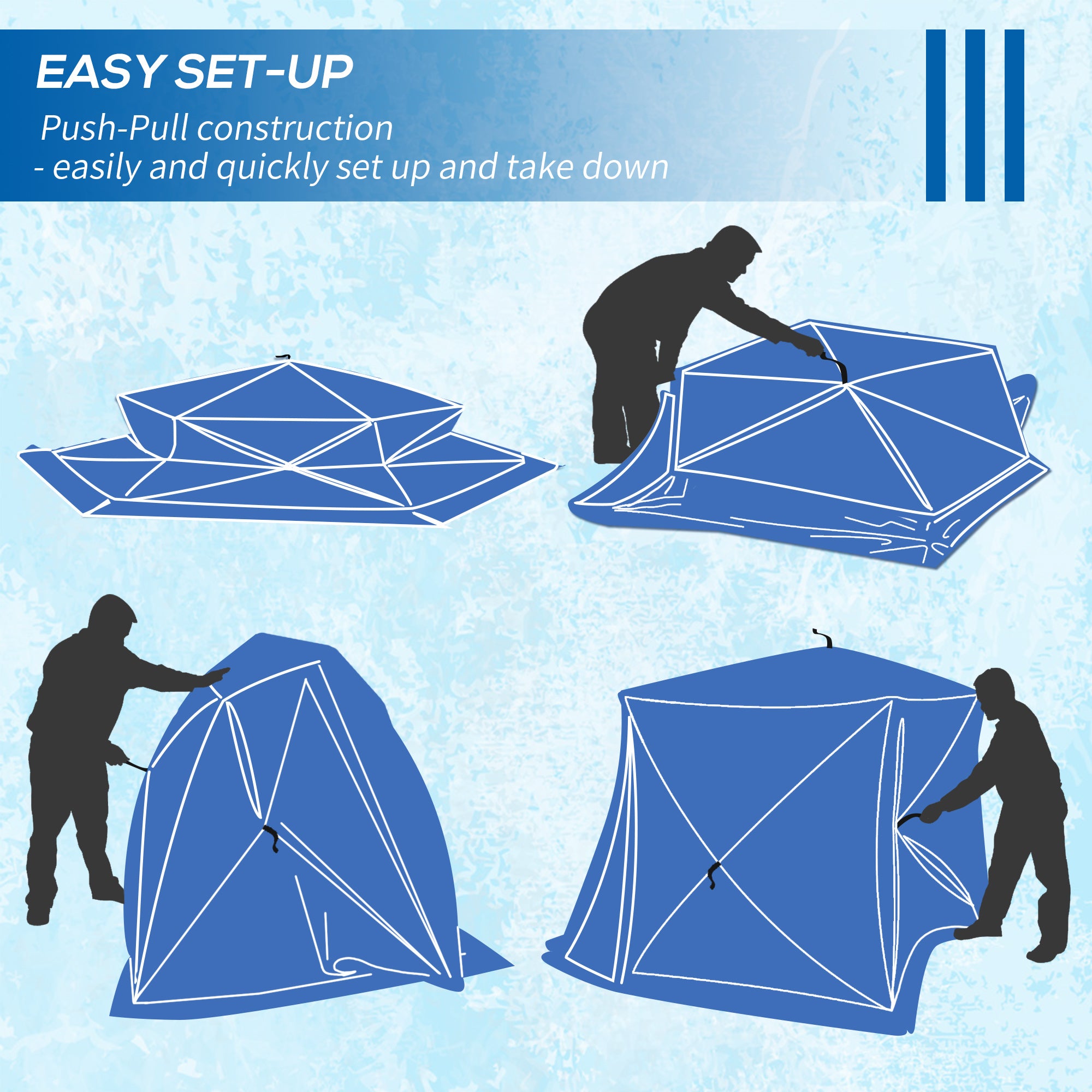 4 Person Insulated Ice Fishing Shelter, Pop-Up Portable Ice Fishing Tent with Carry Bag and Two Doors for -22â„‰, Red
