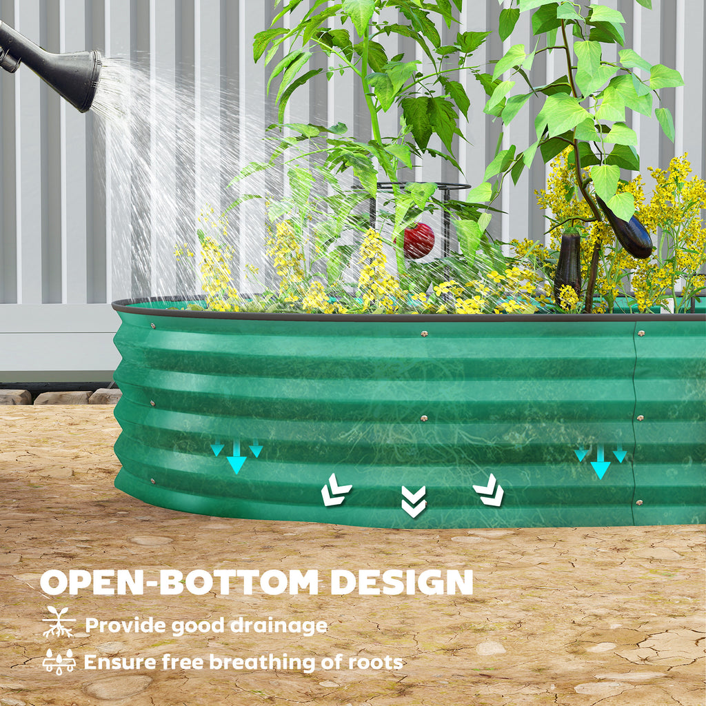 7 x 3 x 1ft Galvanized Raised Garden Bed Kit, Metal Planter Box with Safety Edging, Green