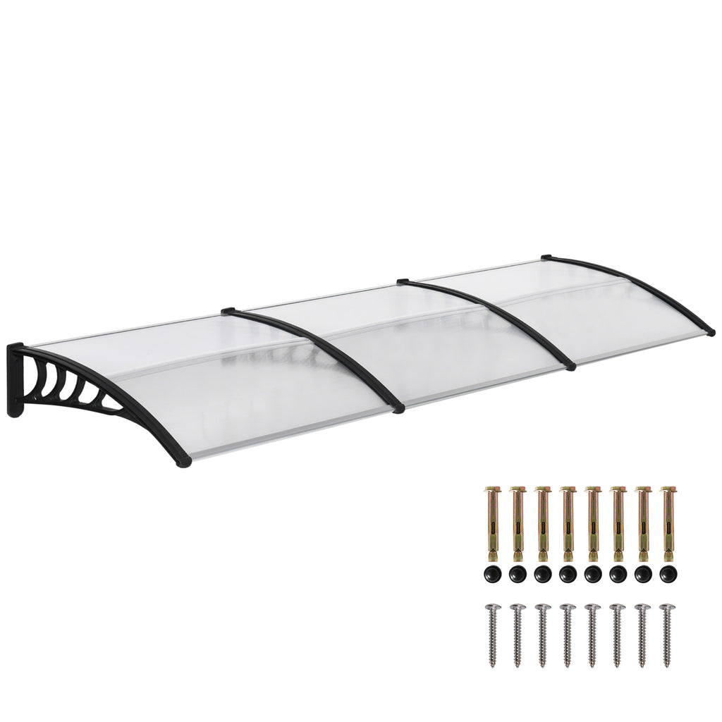Awning Door Canopy, 120" x 40", Polycarbonate Front Door Outdoor Patio Cover for UV Protection, Clear