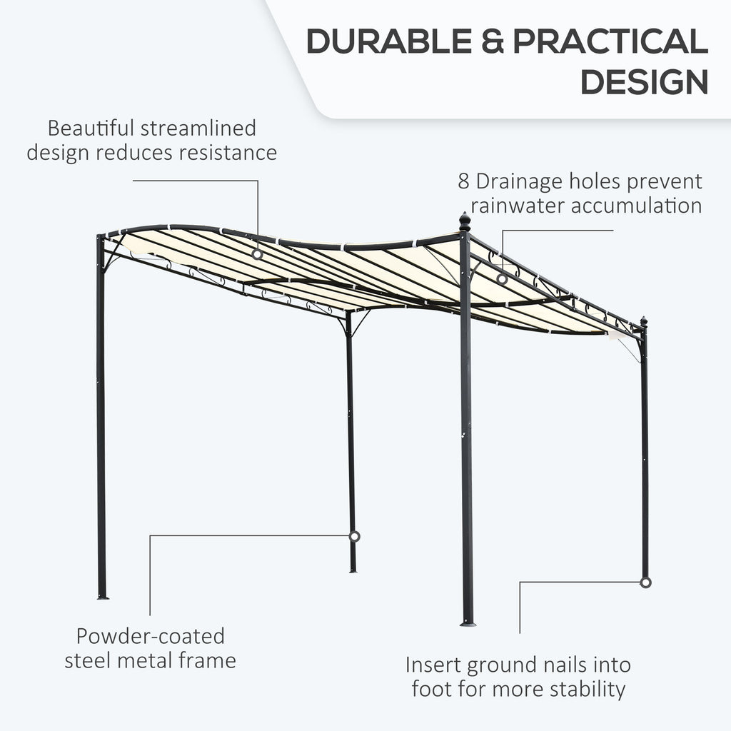 Portable Gazebo 10x10 Steel Patio Outdoor Sun Shelter for Porch, Patio & Yard, Weather-resistan, Cream White