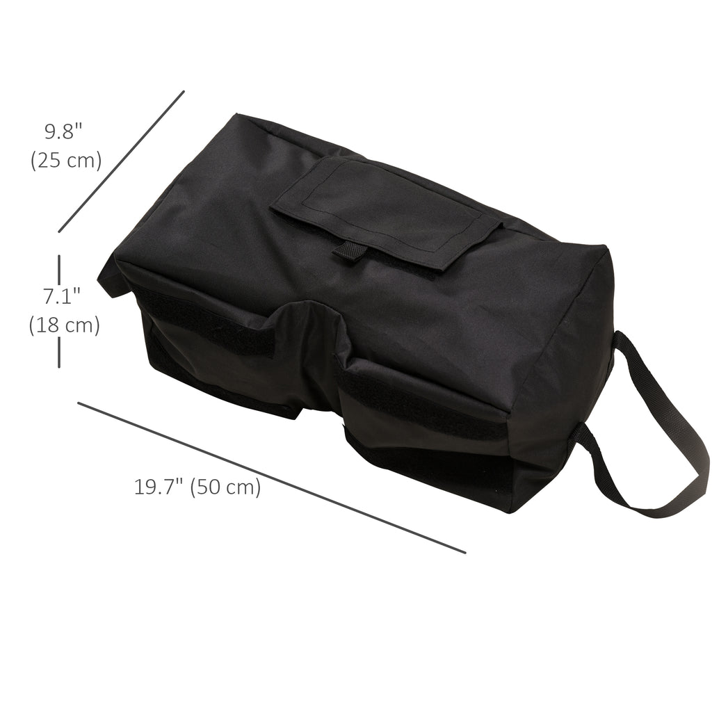 2pc Umbrella Base, Weight Bag, Garden Parasol Weight Base, Filled Sand Fits Most Umbrella w/ Scoop Up 55lbs, Black