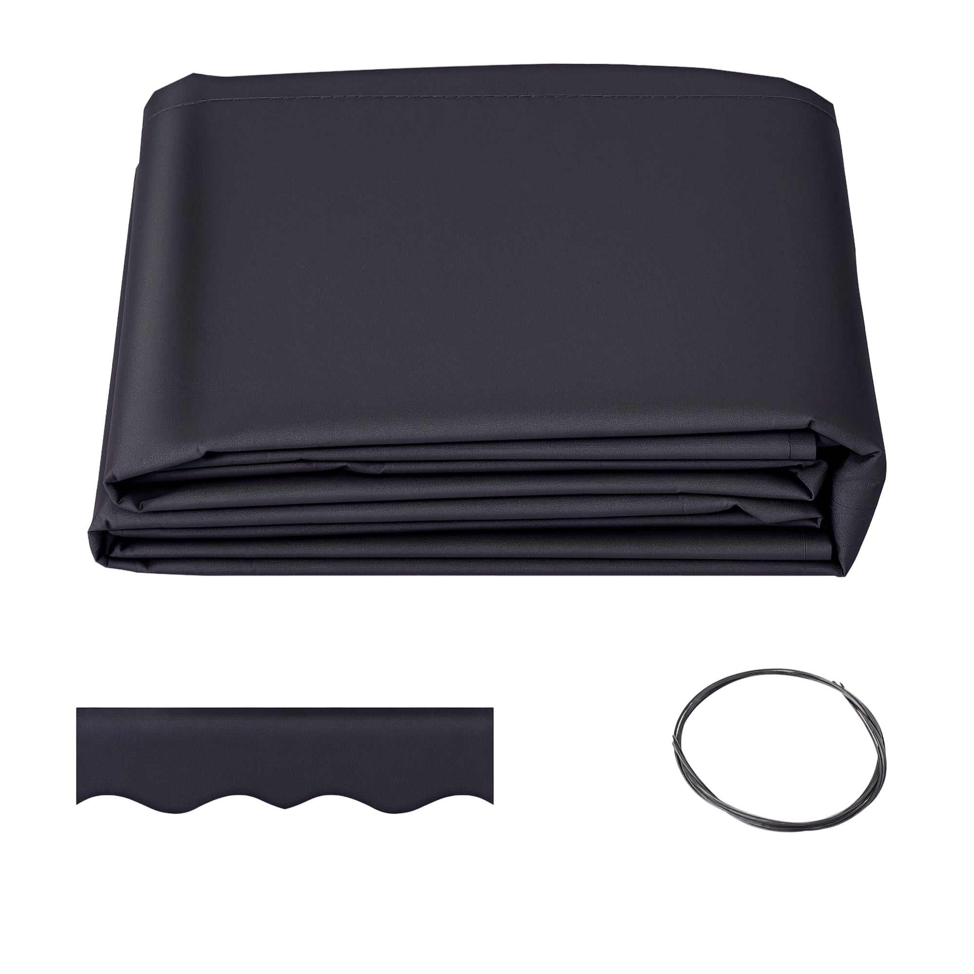 11' x 10' Retractable Awning Fabric Replacement Outdoor Sunshade Canopy Awning Cover, UV Protection, Grey