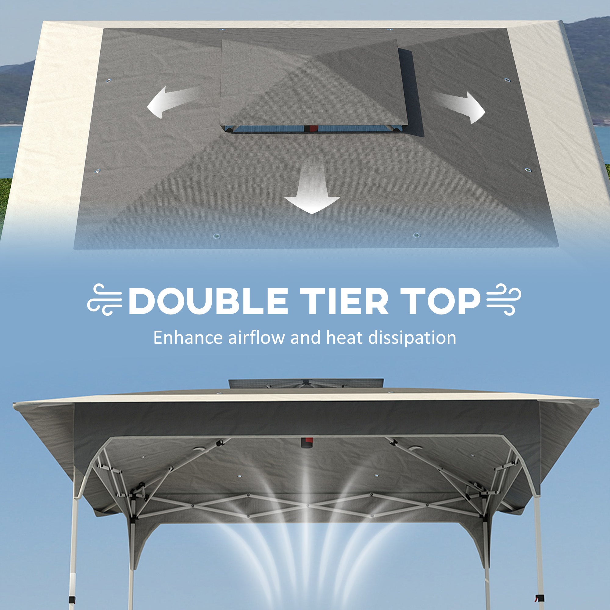 11.5 x 11.5 ft Pop Up Canopy Tent with 1-Button Push Easy Setup, UPF 50+ 2-Tier Instant Canopy with Carry Bag, Dark Grey
