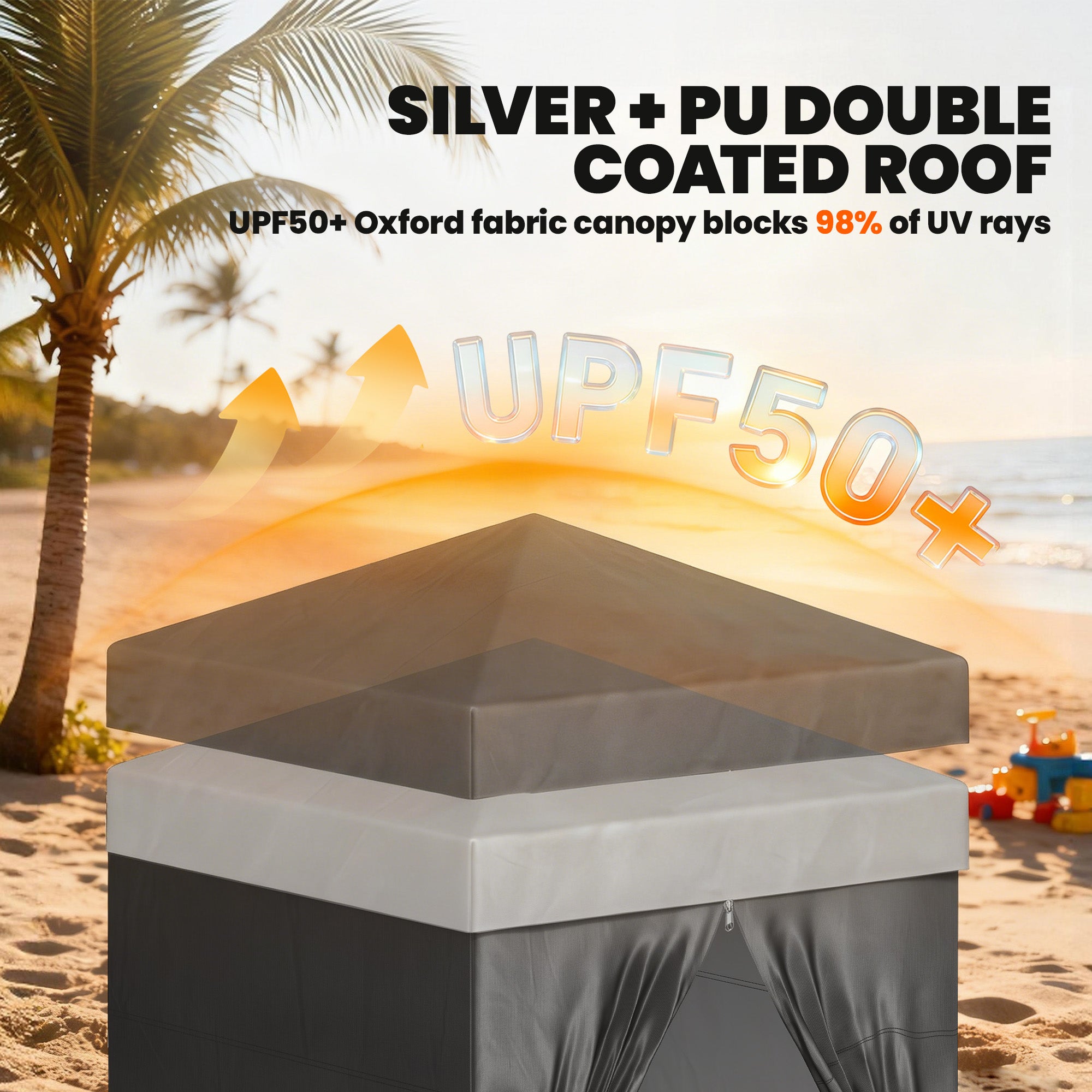 5 x 5 ft Compact Pop Up Canopy Tent, UPF 50+ Changing Room, Portable Instant Privacy Canopy with Mesh Window, Black