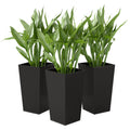 Set of 3 Tall Plant Stand, Outdoor & Indoor Flower Pot Set for Front Door, Entryway, Patio and Deck, Black