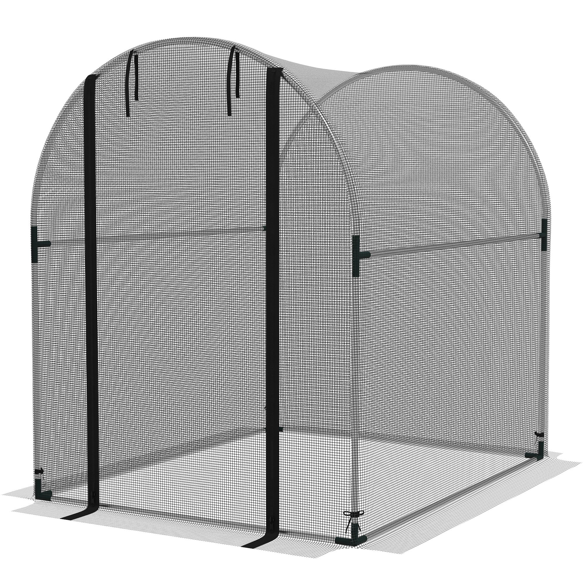 4.9' x 3.9' Crop Cage with Zipper Roll-Up Door, Mesh Plant Protection Tent from Animals with Galvanised Steel Frame