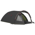 2-4 Man Camping Tent, 3000mm Waterproof Tunnel Tent with 2 Rooms, Sewn-in Groundsheet, 3 Doors and Hook