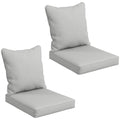 Seat Cushion Back Pillows Replacement Set of 2, Patio Chair Cushions Set for Indoor Outdoor, Light Grey