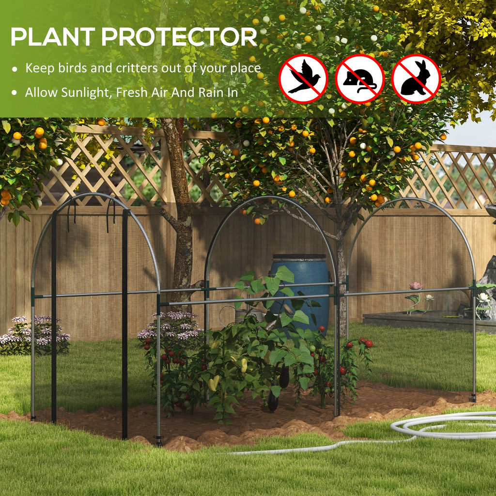 9.8' x 3.9' Crop Cage with Zipper Roll-Up Door, Mesh Plant Protection Tent from Animals with Galvanised Steel Frame