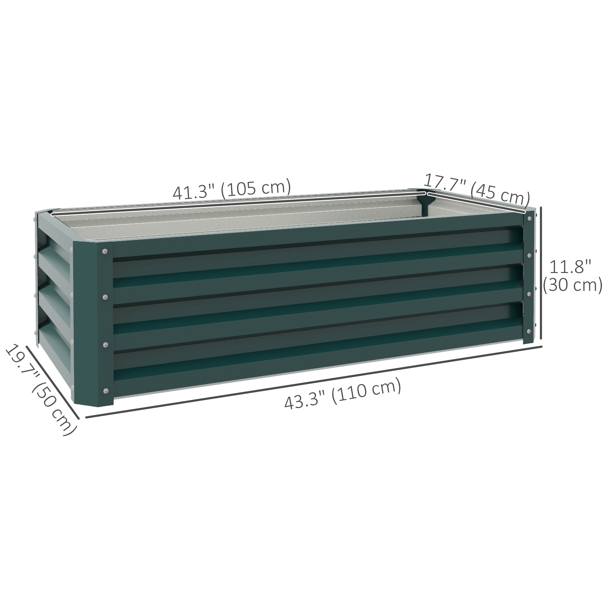 Galvanized Raised Garden Beds, Outdoor Planter Box, Set of 2, for Flowers, Herbs and Vegetables, Green