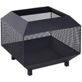 17" Outdoor Fire Pit with Fire Poker, Wood Burning Firepits, Portable Firepit for Patio Backyard Bonfire Camping, Black