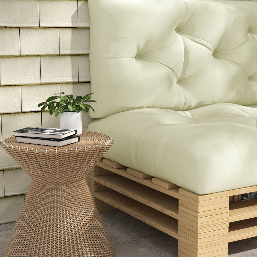 2 Seater 5" Thick Outdoor Seat Cushions with Back Cushion for Pallet, Loveseat Outdoor Furniture Cushions, Cream White