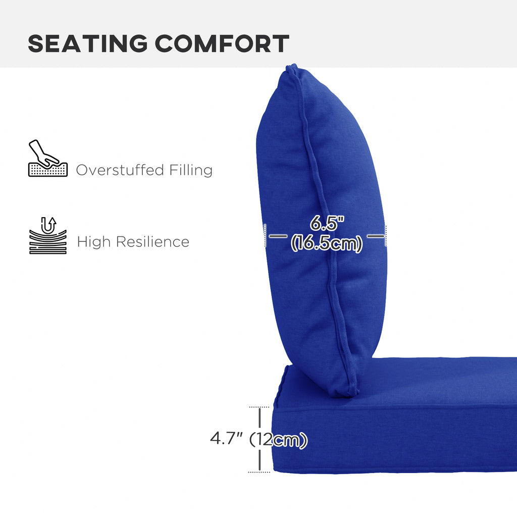 4-Piece Seat Cushion Pillows Replacement, Patio Chair Cushions Set with Back for Indoor Outdoor, Navy Blue
