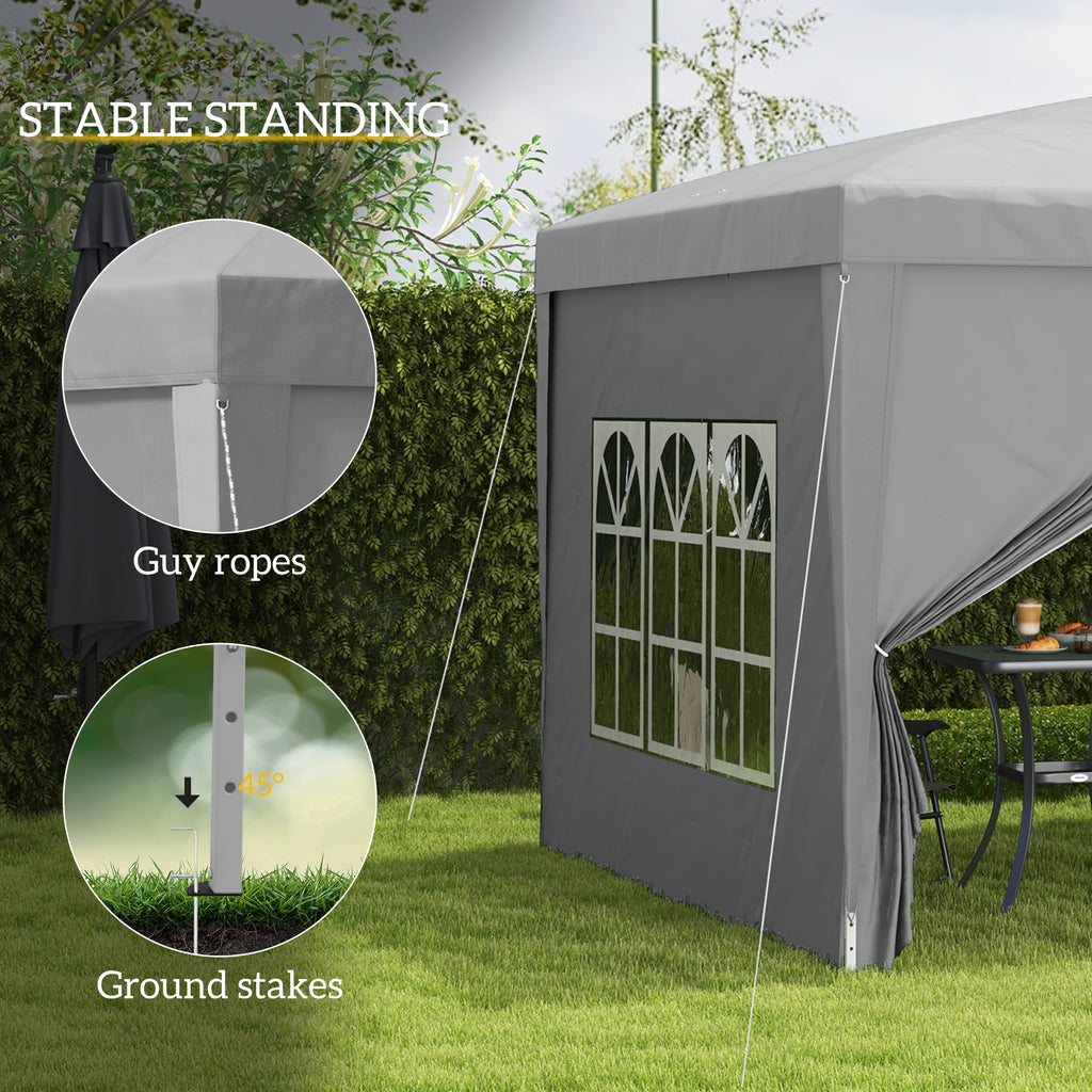 10'x10' Outdoor Pop Up Party Tent Wedding Gazebo Canopy with Carrying Bag (Light Grey)