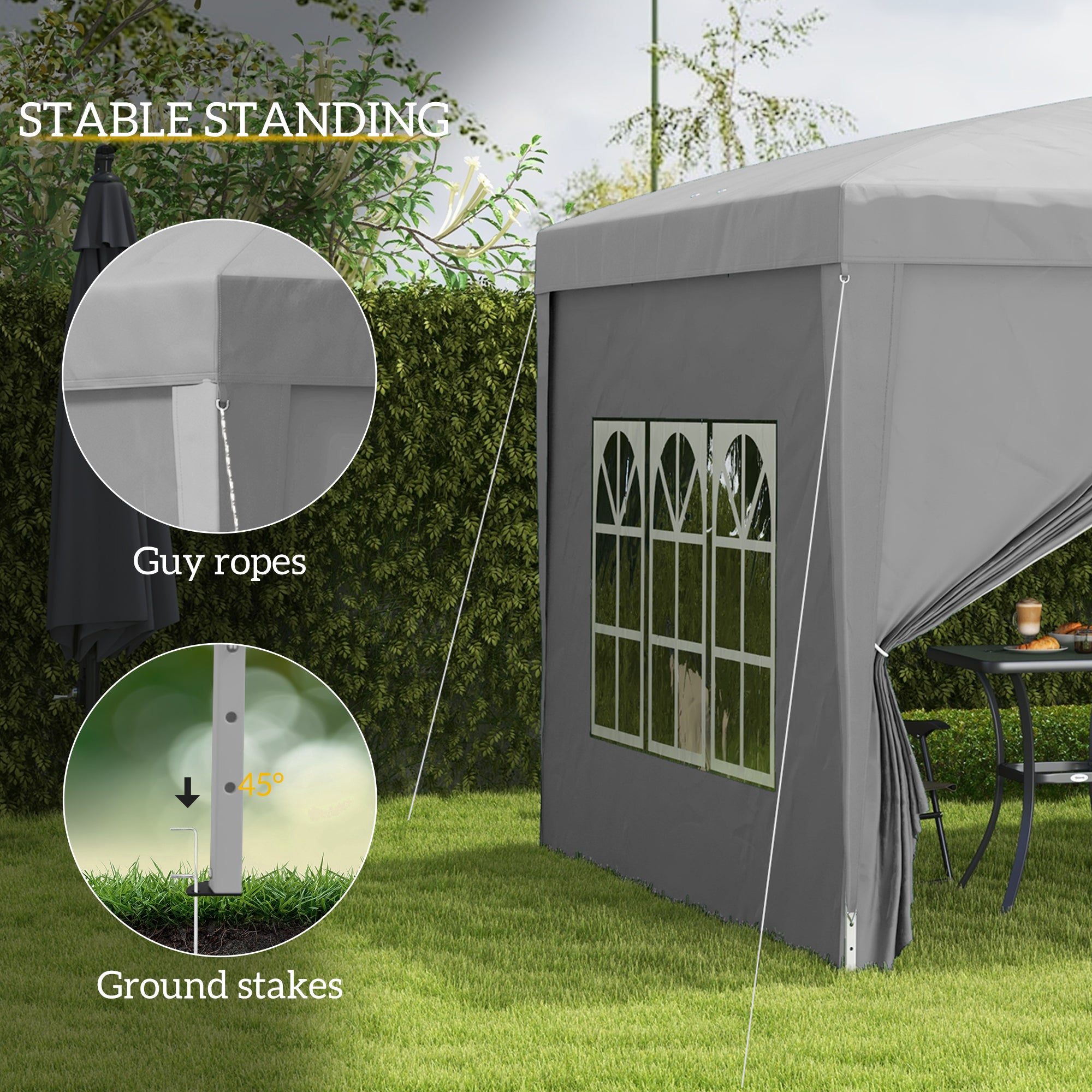 10'x10' Outdoor Pop Up Party Tent Wedding Gazebo Canopy with Carrying Bag (Light Grey)