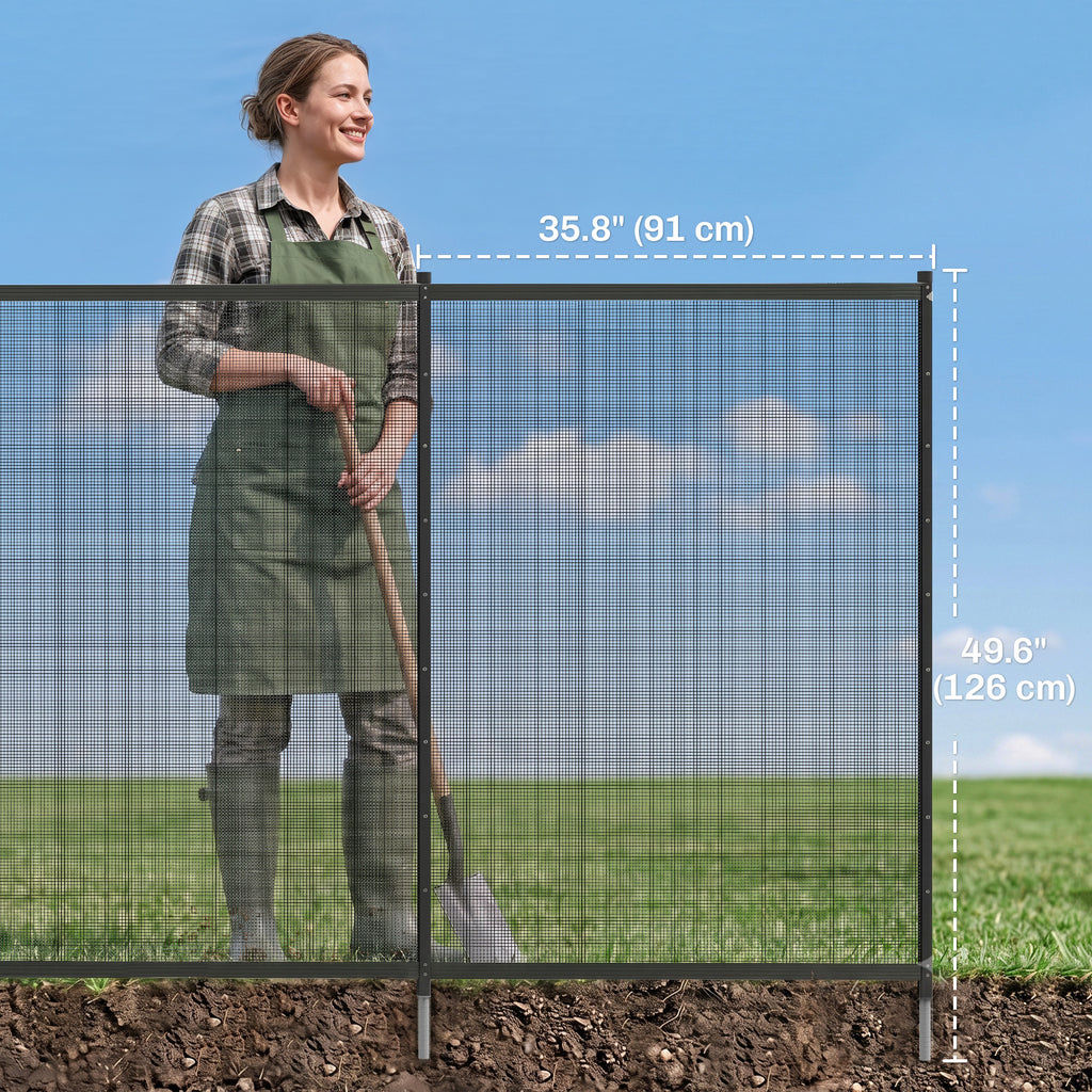 4-Panel Swimming Pool Fence, Aluminium Rustproof Pool Fencing, 4' x 12', Black