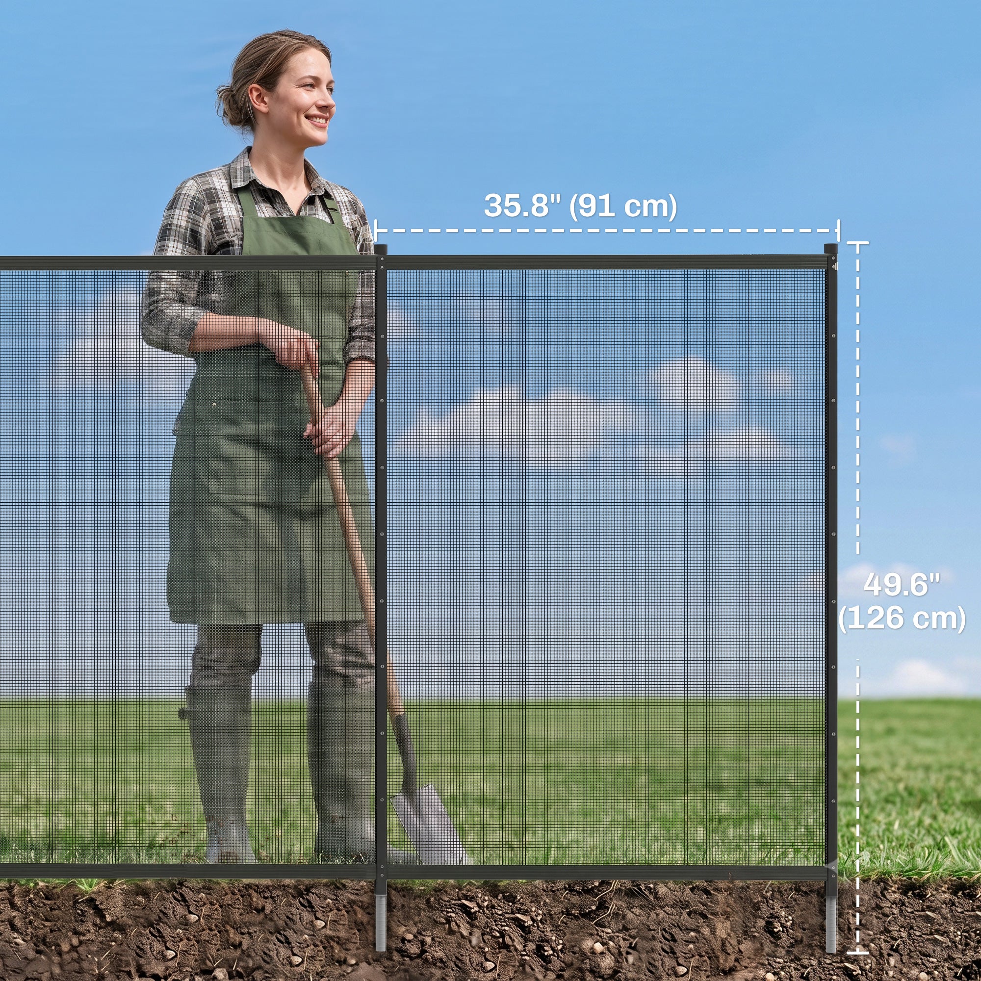 4-Panel Swimming Pool Fence, Aluminium Rustproof Pool Fencing, 4' x 12', Black
