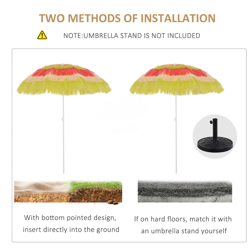 6FT Beach Umbrella Tilt Sunshade Height Adjustable Outdoor Market Patio Yard Crank Deck Sun Shade, Multi-color