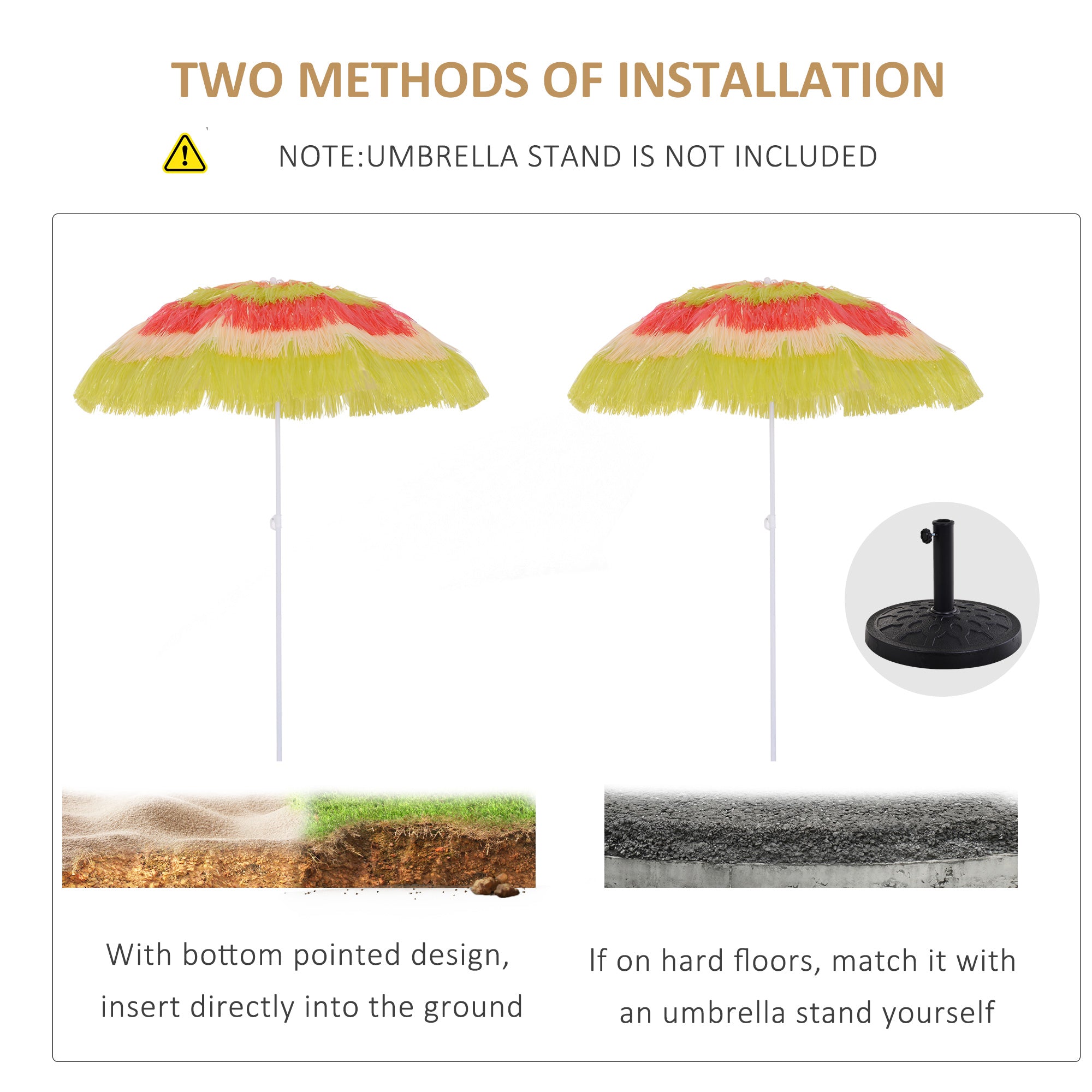 6FT Beach Umbrella Tilt Sunshade Height Adjustable Outdoor Market Patio Yard Crank Deck Sun Shade, Multi-color