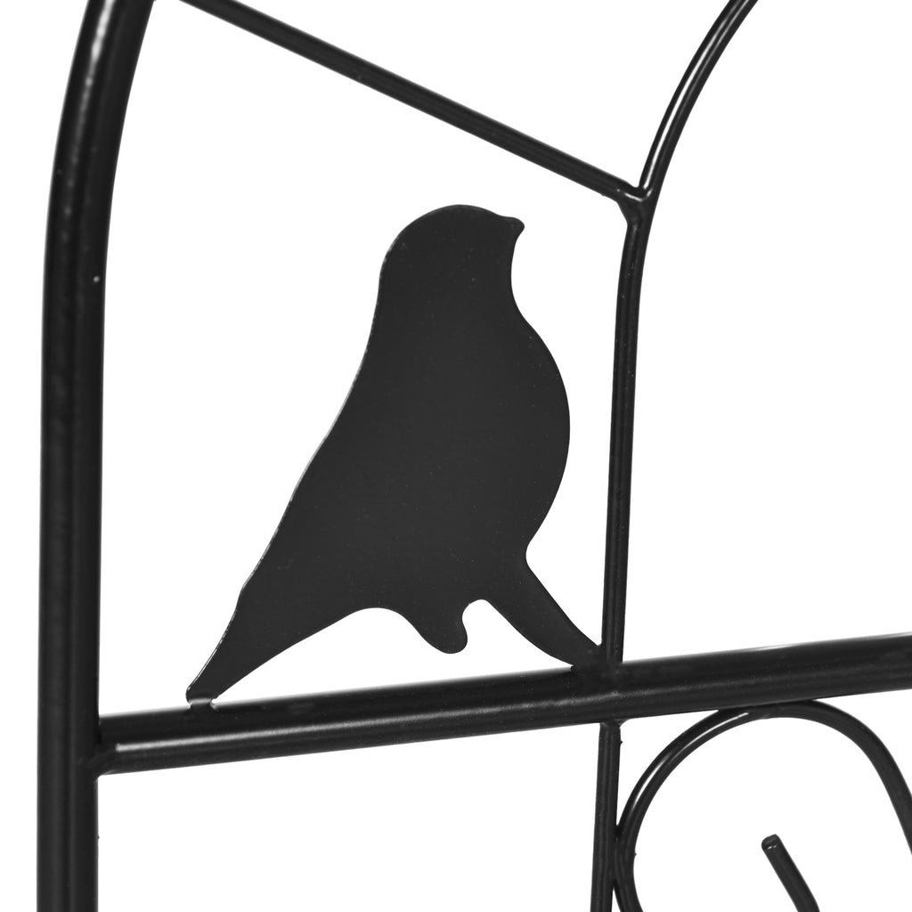 2 Pack Outdoor Metal Garden Trellis, Birds and Leaves Grid Panels for Roses, Vine Flower, Cucumber, Clematis, 39" Tall