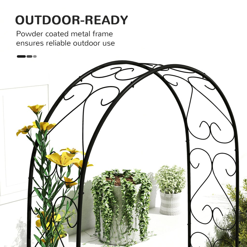 Steel Garden Arch, 7.5' Garden Arbor Trellis for Climbing Plants, Roses, Wedding Arch for Outdoor Bridal Party, Ceremony