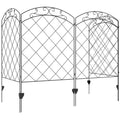 4 Pack Garden Fencing for Yard, Decorative Fence Panels as Animal Barrier and Flower Edging, Circle, Black