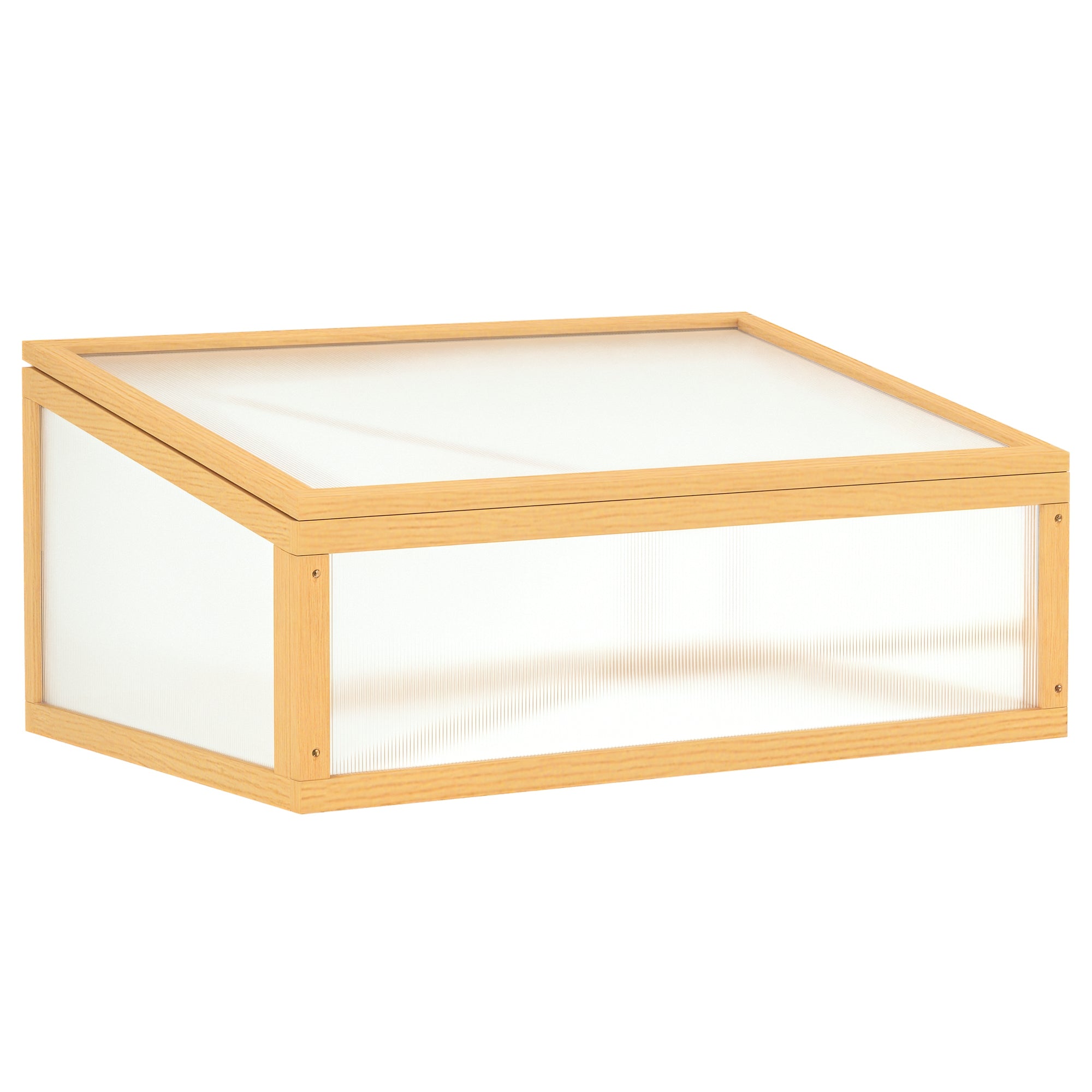 Wooden Cold Frame Greenhouse Garden Portable Raised Planter with Openable Top for Indoor, Outdoor, Flowers, Vegetables, Plants, 35.5"x23.5"x15.75", Light Brown