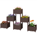 Plastic Raised Garden Bed with Legs, Self Watering Elevated Planter Boxes with Drainage Holes and Plugs