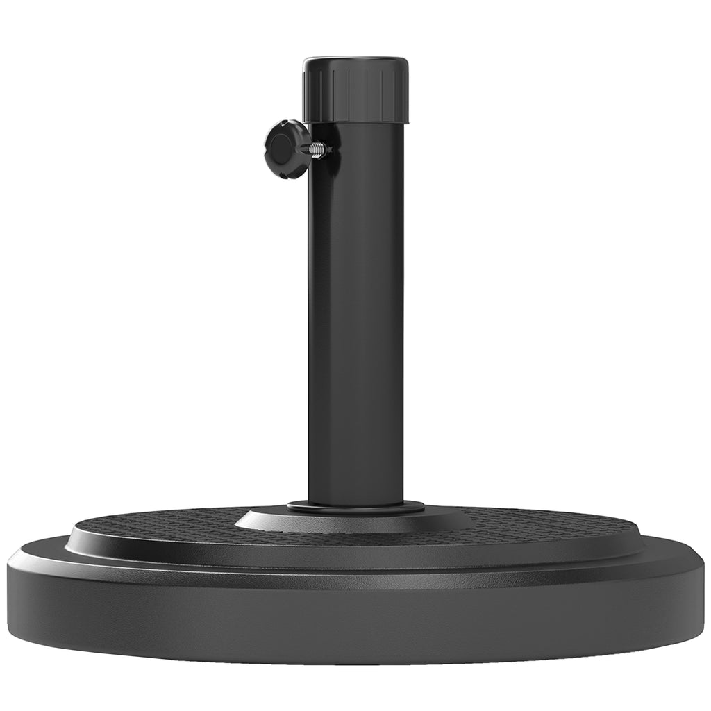 48 lbs Patio Umbrella Base Round HDPE Umbrella Base For 1.5" or 1.9" Outdoor Umbrella Poles Î¦18.9" x 15.2" H Black