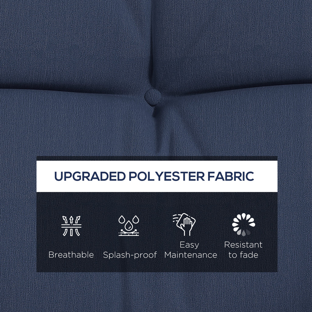 4-Piece Back and Seat Cushion Pillows Replacement and Pillows, Patio Chair Cushions Set with Ties, Navy Blue
