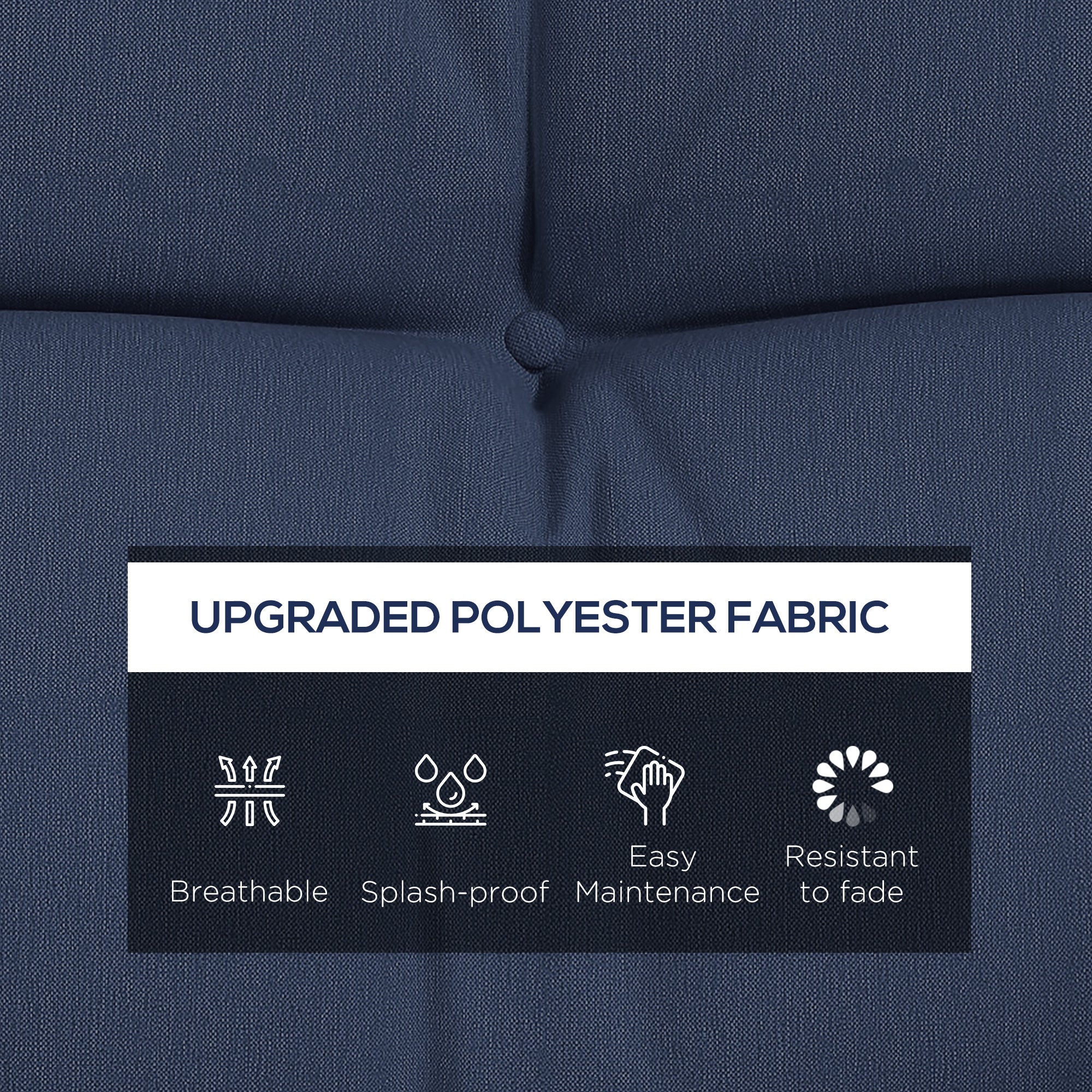 4-Piece Back and Seat Cushion Pillows Replacement and Pillows, Patio Chair Cushions Set with Ties, Navy Blue