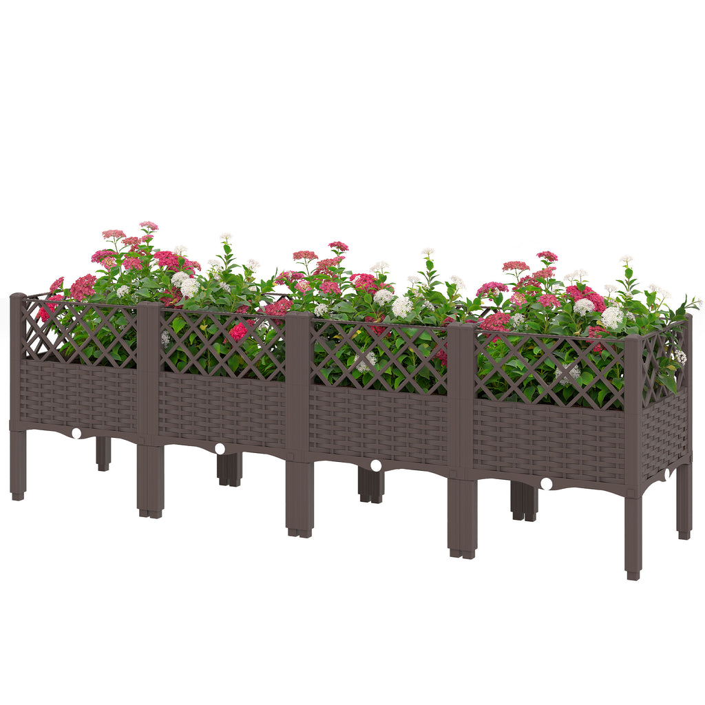Raised Garden Bed with Legs, Self Watering Elevated Planter Boxes with Drainage Holes, 63" x 15.7" x 20.3"