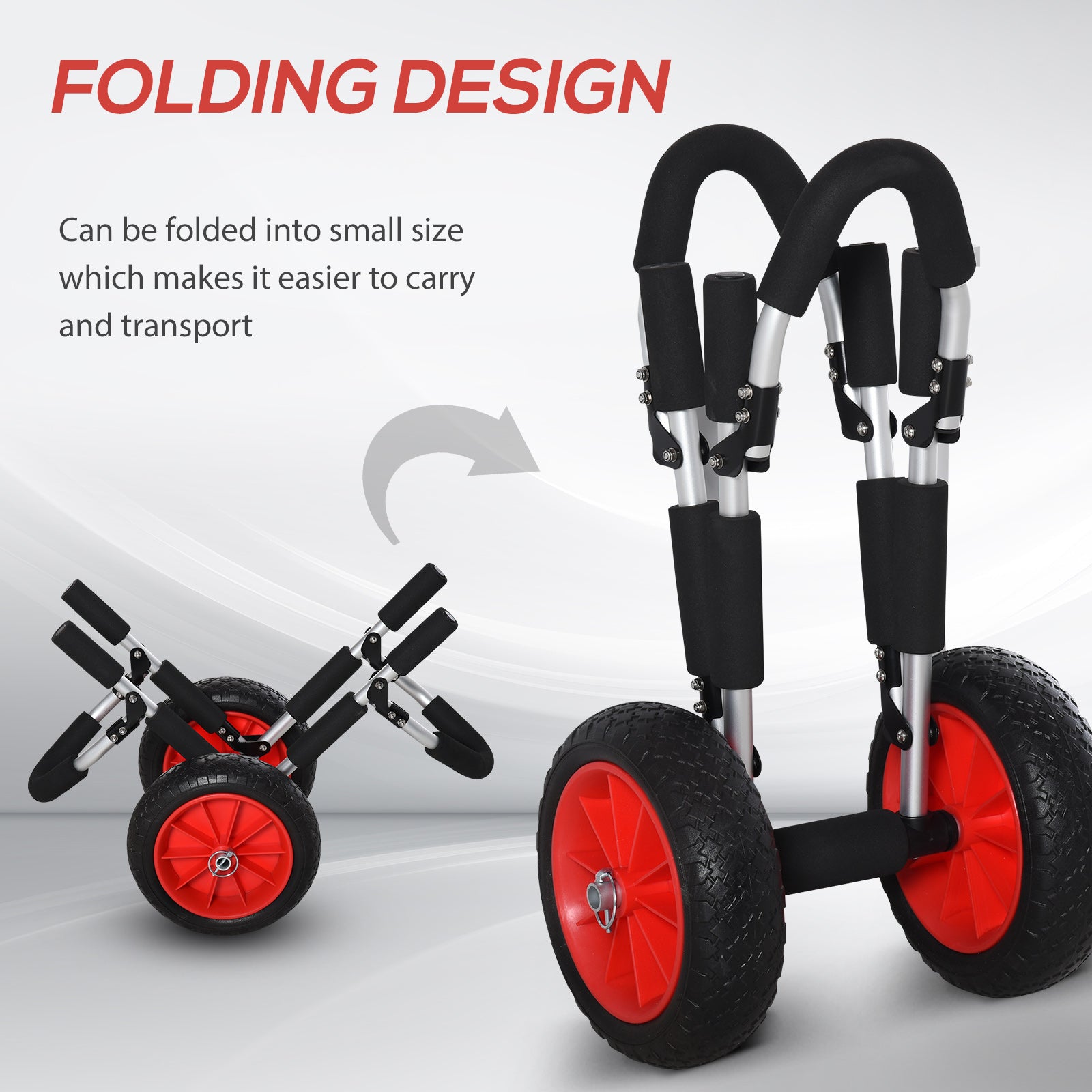 Stand-Up Paddleboard Dolly, Aluminum Surfboard Trolley, Foldable Rolling Cart for SUPs Boat Canoe Carrier Float Mat, Jon Boat Easy Transport Cart