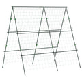 71" x 71" Metal Cucumber Trellis with Netting for Climbing Plants Vegetables, A Frame Tomato Plant Support Tomato Trellis for Vegetable Garden, Patio, Balcony, Green